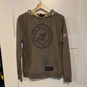 Indian Motorcycle Olive Green Logo Hoodie